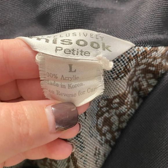 Exclusively Misook Cheetah Snake Animal Print Sweater Blazer Petite Size‎ Large - Picture 12 of 12